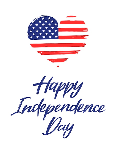 Free vector hand drawn 4th of july - independence day lettering