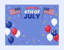 Free vector hand drawn 4th of july photocall template