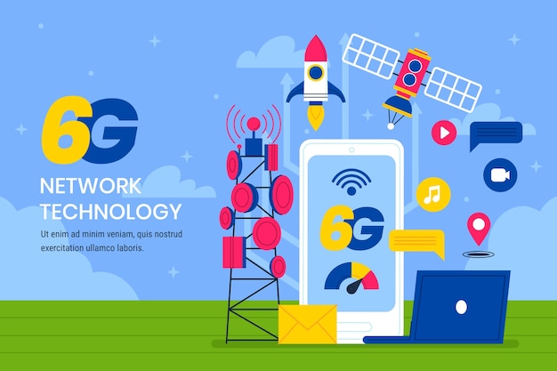 Бесплатное векторное изображение Ручной обращается 6g фон