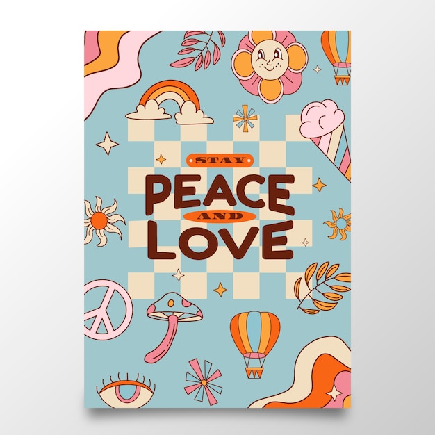 Free vector hand drawn 70s style  poster template