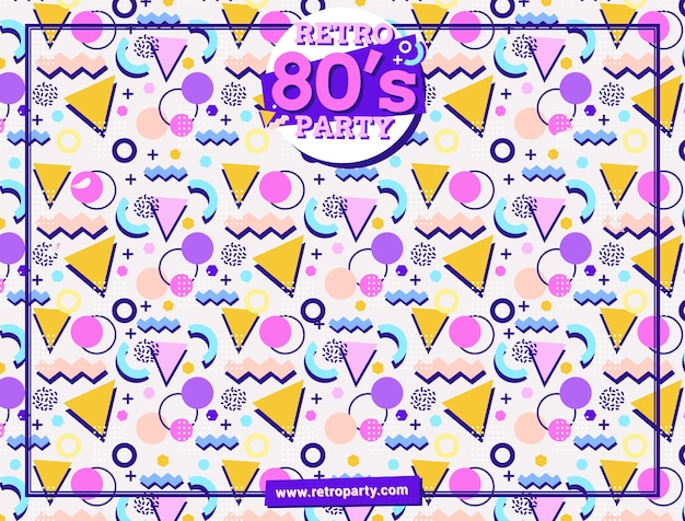 Free vector hand drawn 80s party photocall