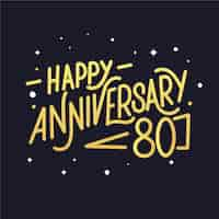 Free vector hand drawn 80th anniversary logo