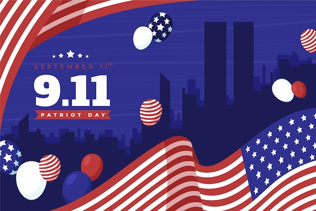 Hand drawn 9.11 patriot day background