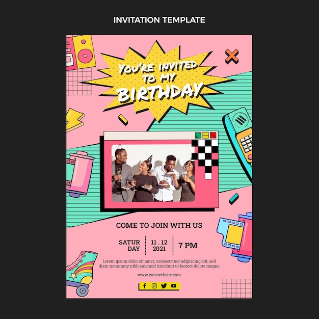 bts birthday invitation card