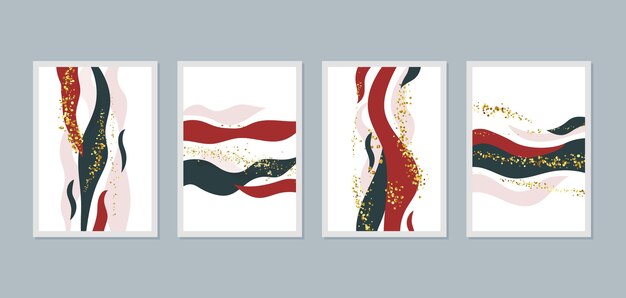 Hand drawn abstract art cover pack