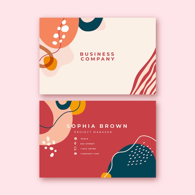 Hand drawn abstract business card template