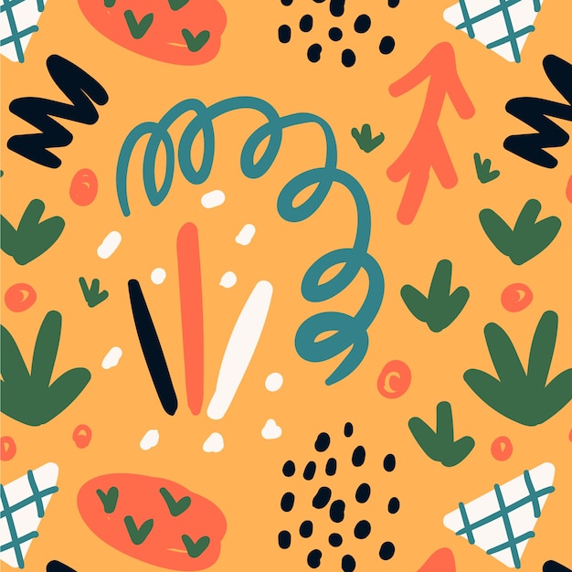 Hand drawn abstract doodle pattern