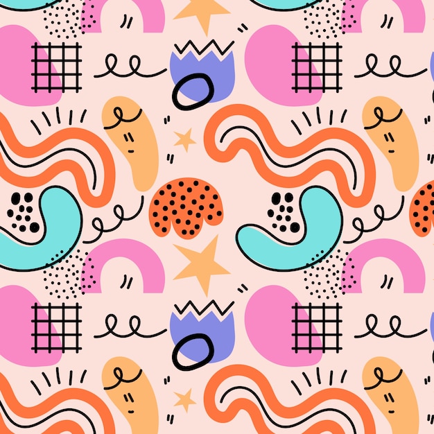 Free vector hand drawn abstract doodle pattern