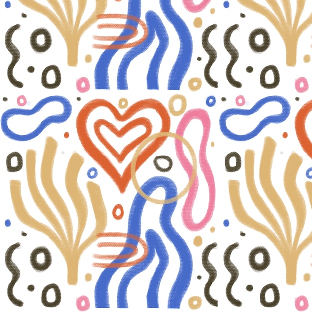 Hand drawn abstract doodle pattern