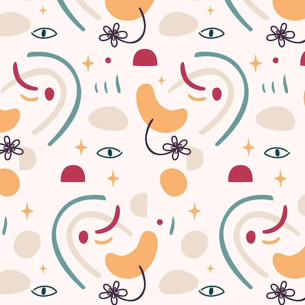 Free vector hand drawn abstract doodle pattern