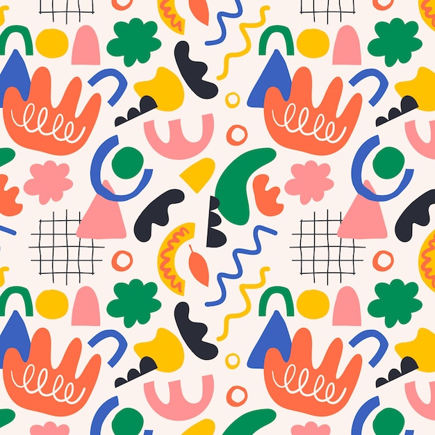 Free Vector hand drawn abstract doodle pattern