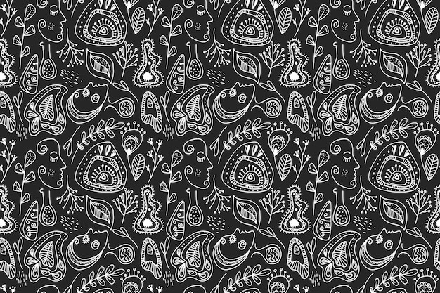 Free vector hand drawn abstract doodle pattern