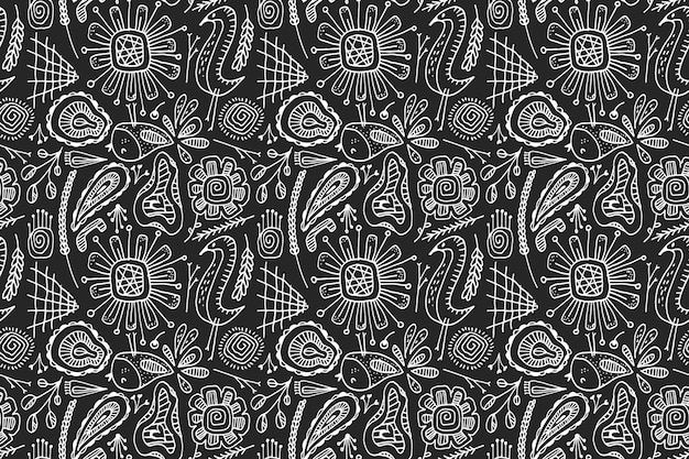 Hand drawn abstract doodle pattern