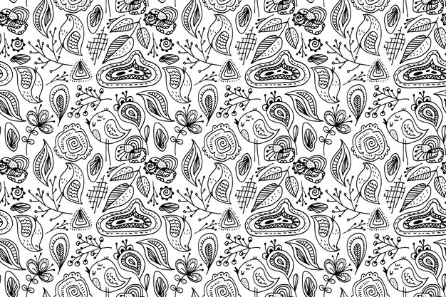 Free vector hand drawn abstract doodle pattern