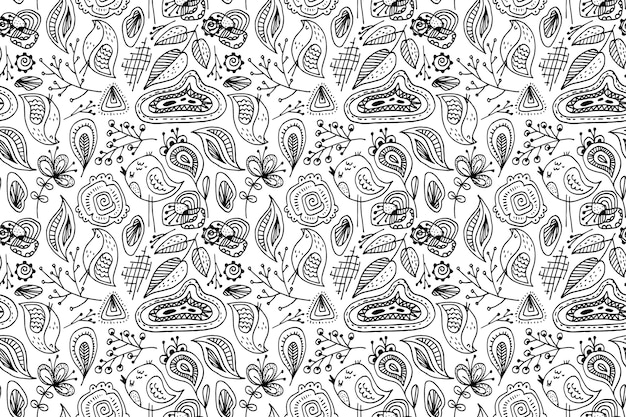 Hand drawn abstract doodle pattern