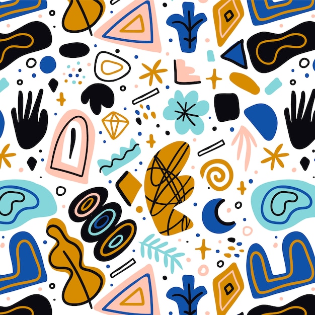 Hand drawn abstract doodle pattern