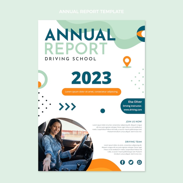 Free vector hand drawn abstract driving school template