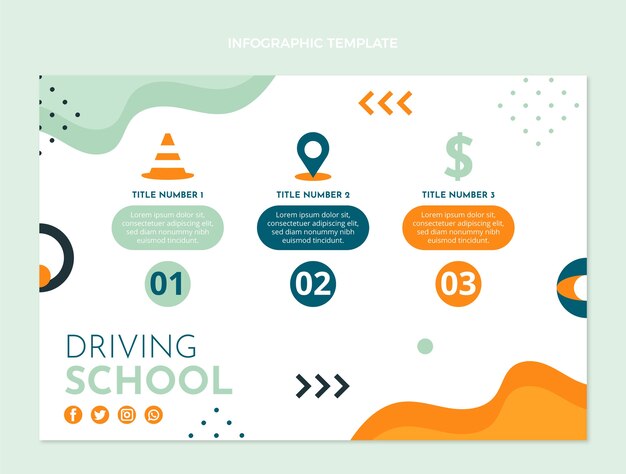 Hand drawn abstract driving school template