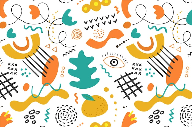 Hand drawn abstract element pattern