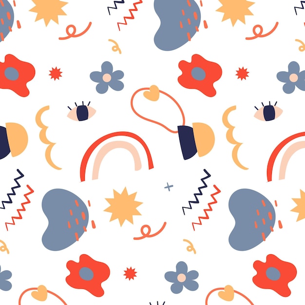 Hand drawn abstract element pattern