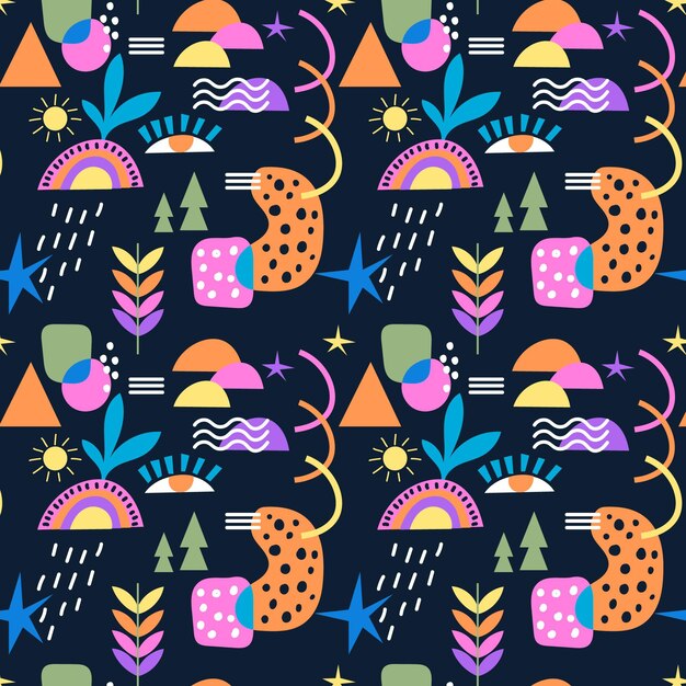 Hand drawn abstract element pattern