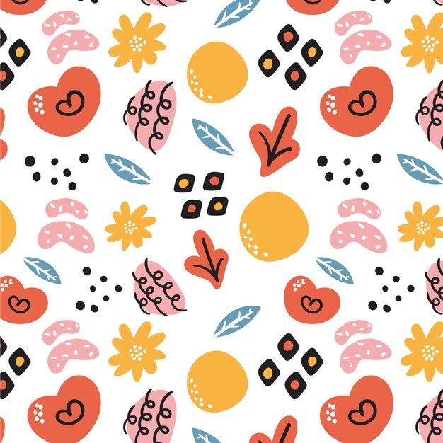 Hand drawn abstract element pattern