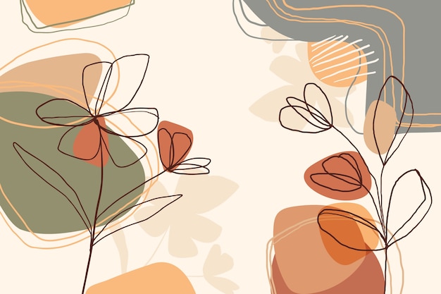 手描きの抽象的な花の背景