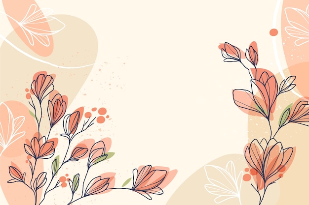 Hand drawn abstract floral background