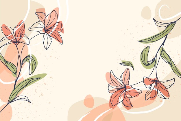 Hand drawn abstract floral background