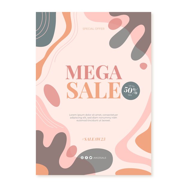 hand drawn abstract flyer template
