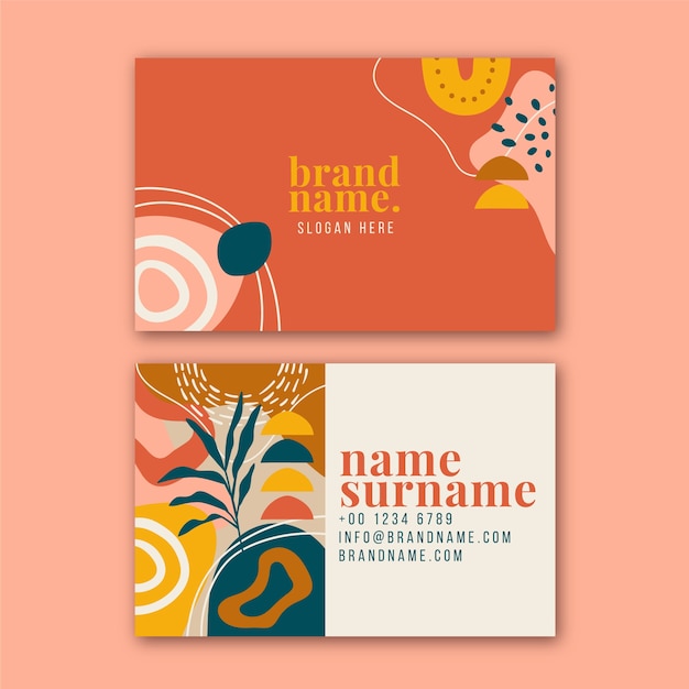 Free vector hand drawn abstract horizontal business card template