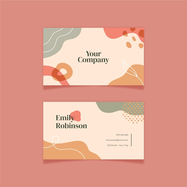 Free vector hand drawn abstract horizontal business card template