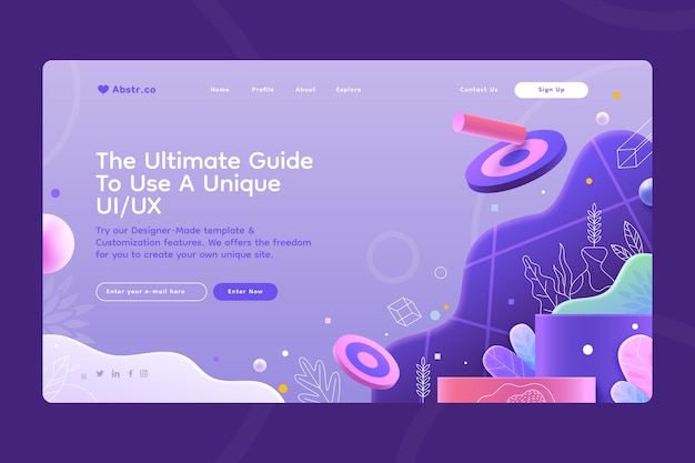 Free vector hand drawn abstract landing page