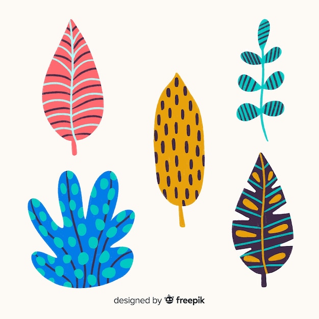 Hand drawn abstract leaves pack