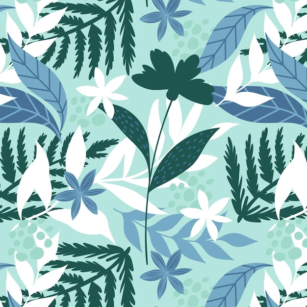 Free vector hand drawn abstract leaves pattern