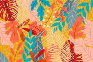 Free vector hand drawn abstract leaves pattern