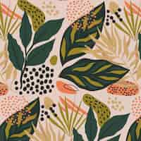 Free vector hand drawn abstract leaves pattern
