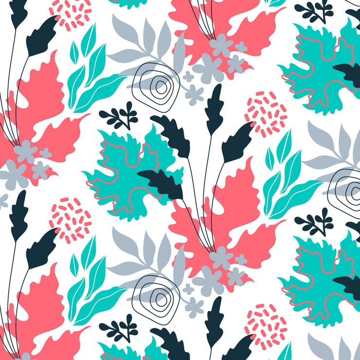 Free Vector hand drawn abstract leaves pattern