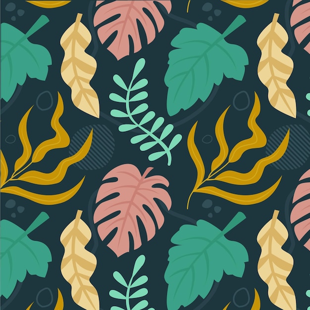 Free vector hand drawn abstract leaves pattern