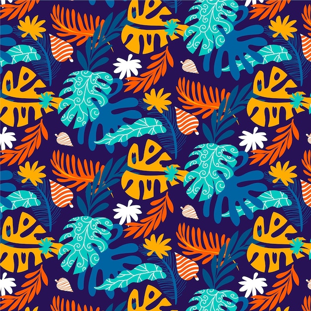 Free vector hand drawn abstract leaves pattern