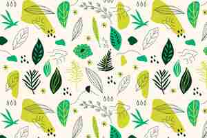 Free vector hand drawn abstract leaves pattern