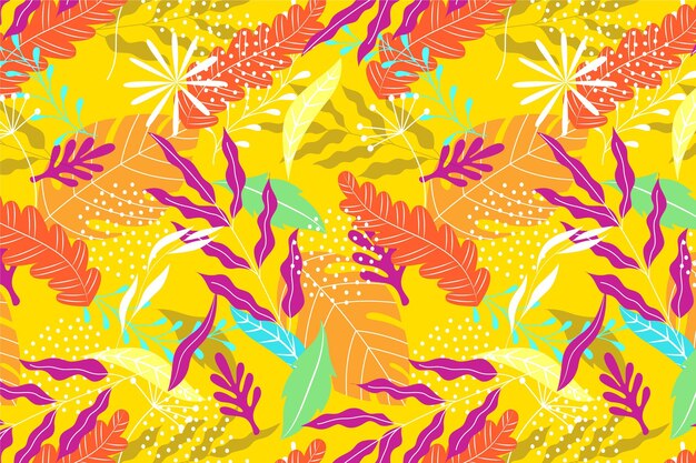Hand drawn abstract leaves pattern