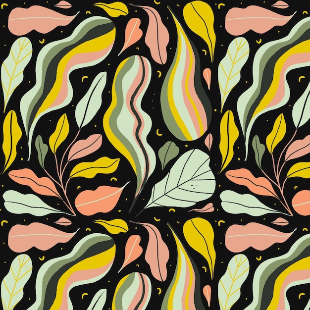 手描きの抽象的な葉のパターン
