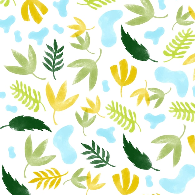 Hand drawn abstract leaves pattern