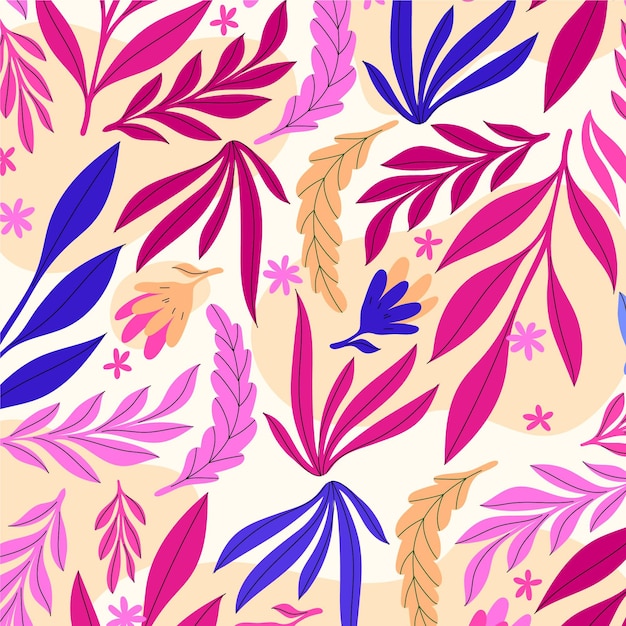 Free vector hand drawn abstract leaves pattern