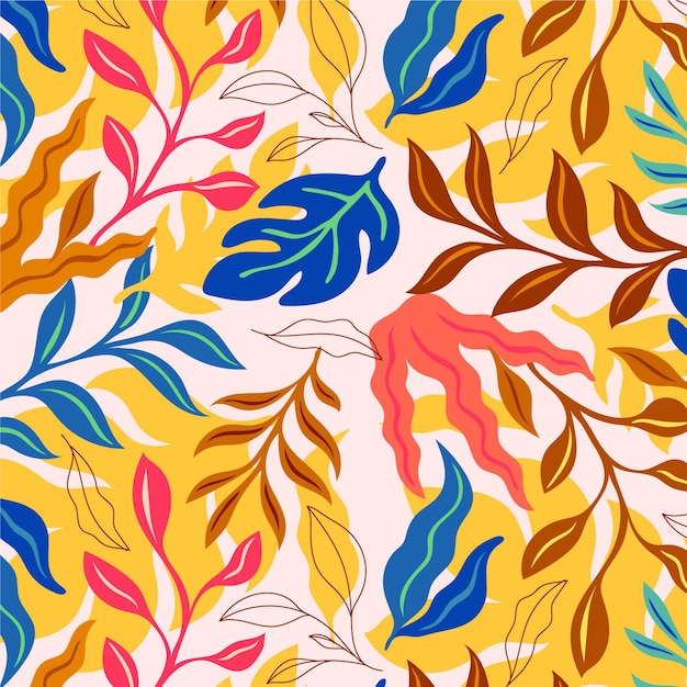 Free vector hand drawn abstract leaves pattern