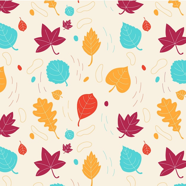 Free vector hand drawn abstract leaves pattern