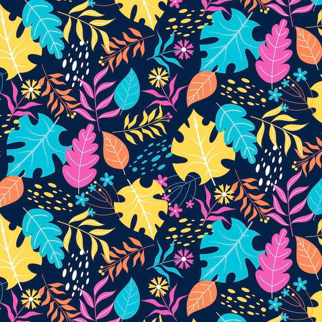 Free vector hand drawn abstract leaves pattern