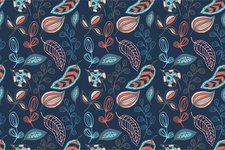 Free Vector hand drawn abstract leaves pattern