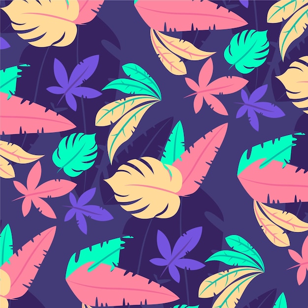 Free vector hand drawn abstract leaves pattern